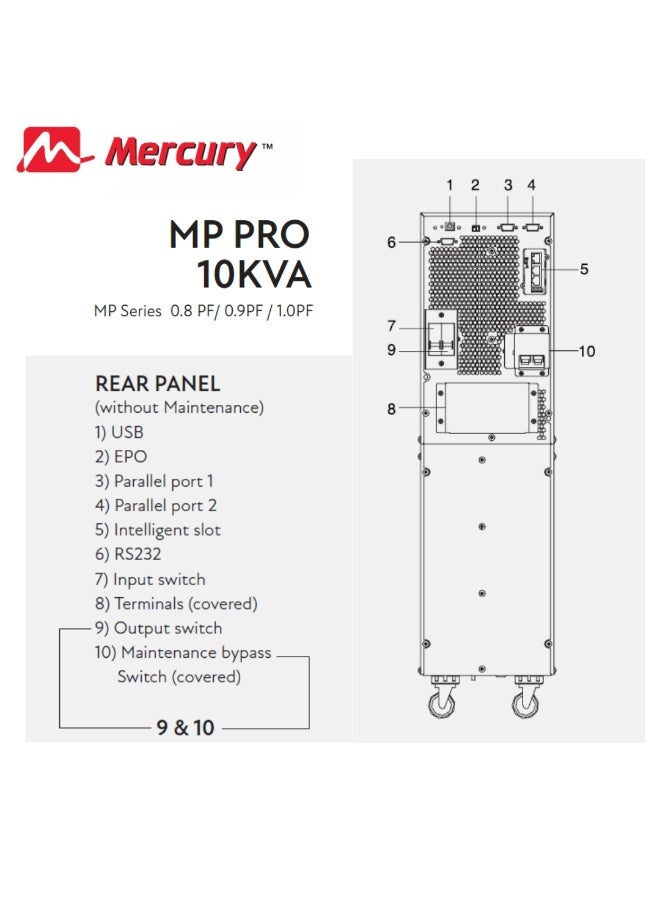 MERCURY MP PRO 10K S Online  UPS, Tower Model - Image 2